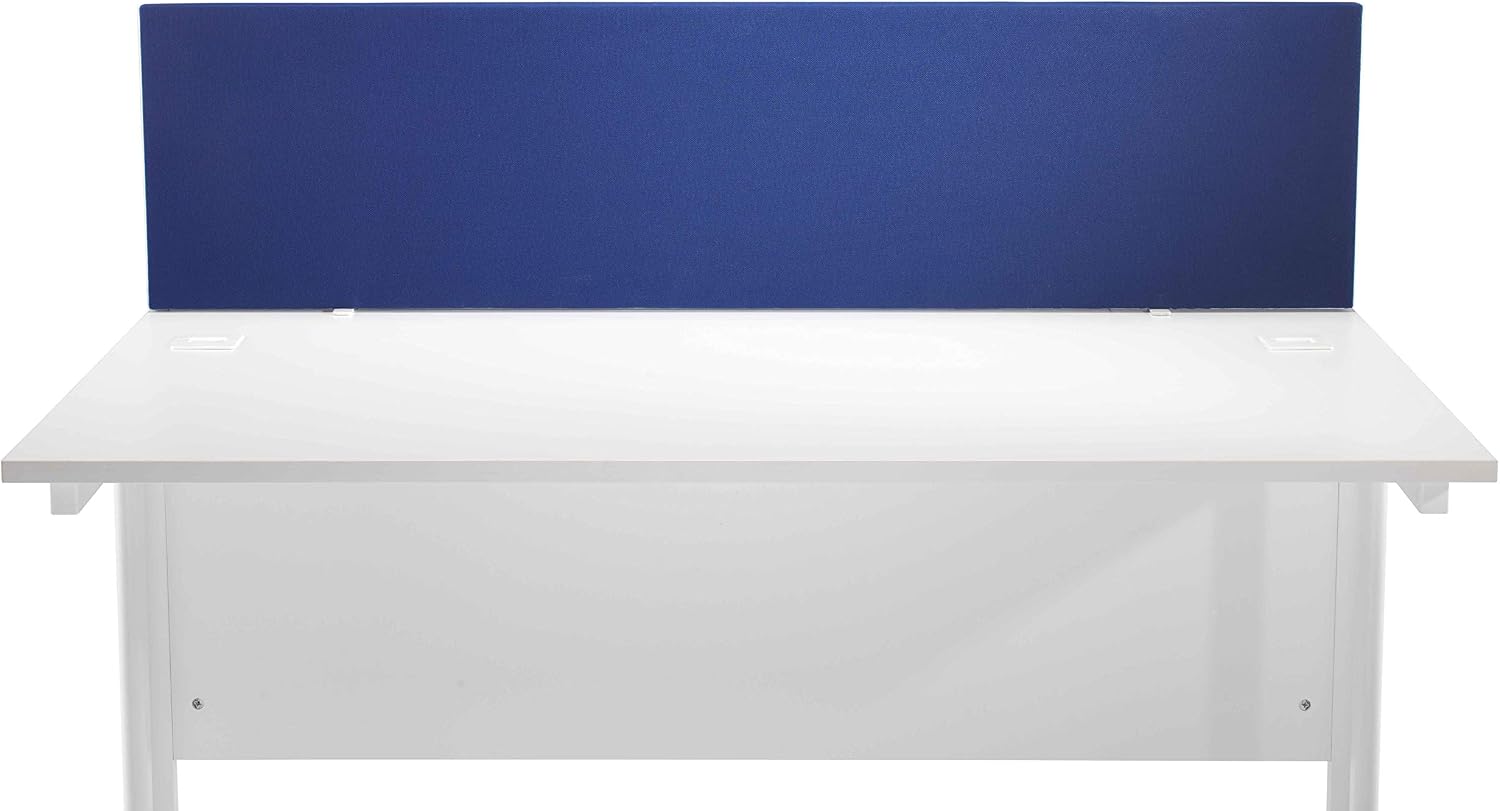 Office Hippo Upholstered Desktop Office Screen, G-Clamp Included, Fire-Retardant, Blue, 180 x 3 x 40 cm, Royal Blue, 180 cm - Image 3
