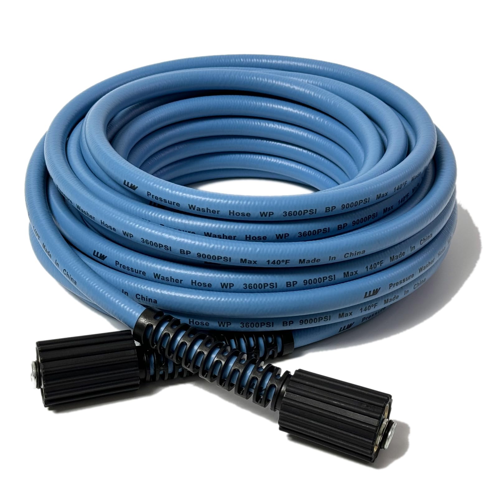 Photo 1 of LULUW 50FT 1/4-inch High Pressure Washer Hose,3600PSI M22 14mm Replacement Power Washer Hose for Most Brands, Blue