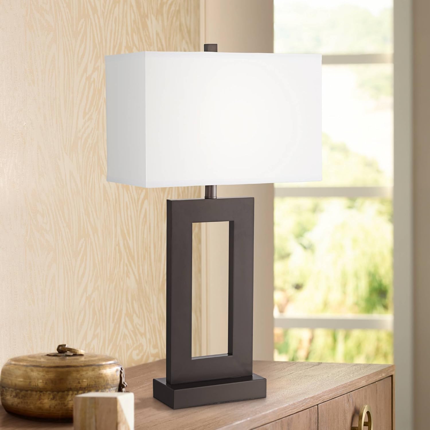 modern table lamp rectangular shade