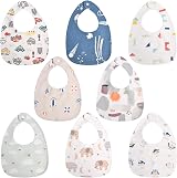 Vicloon Baby Bandana Dribble Bibs 8 Pack Teething Bibs with Snaps Unisex 0-36