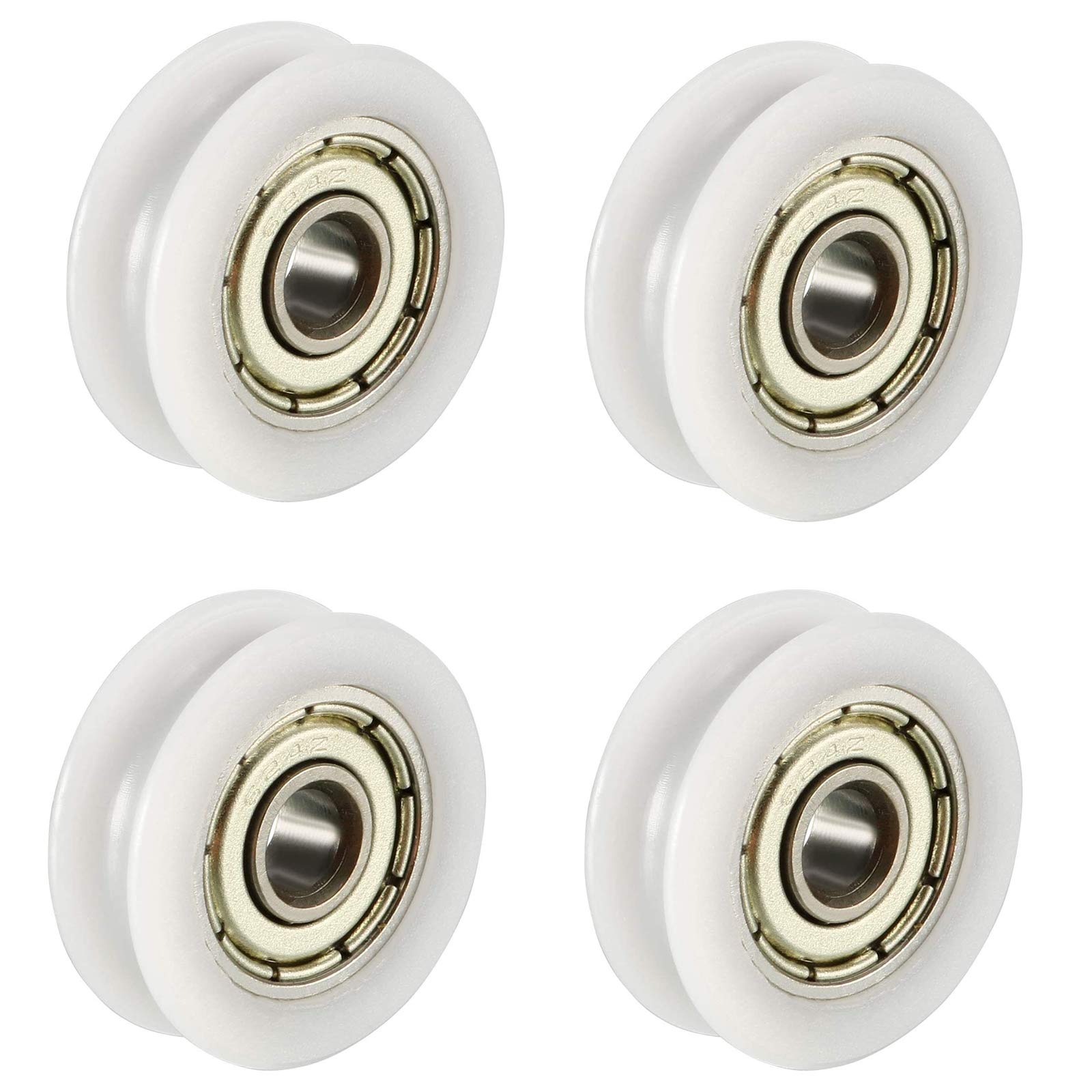Winwill® 4pcs U Groove Wheel Guide Bearing Pulley Sealed Rail Ball Furniture 6 * 32 * 10mm 0.23"*1.25 * 0.39 inch