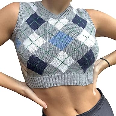 SMIMGO Suéter casual de punto con cuello en V para mujer con estampado