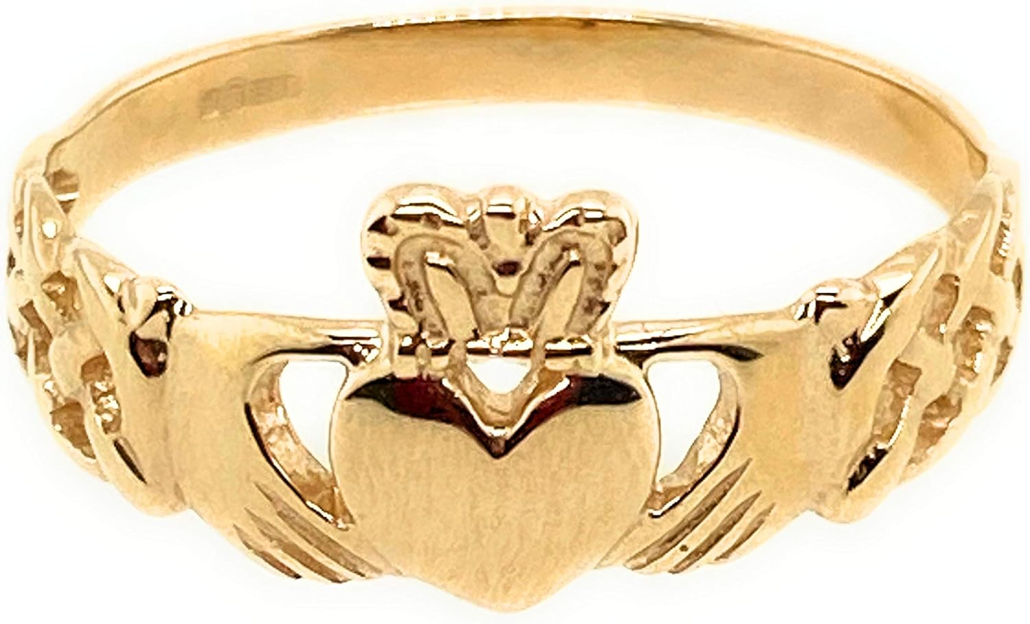 Lady Claddagh Ring in Gold Made in Ireland (9ct Yellow Gold, O): Amazon