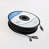 KIMTABO 150 ft HDMI Cable 4K，Fiber Optic HDMI Cord (HDMI2.0b, 18Gbps, 4K 60Hz 4:4:4 RGB, 1080p), Ultra High Speed Uni-Directional Active Slim Cord, Compatible with PC Laptop PS3 PS4 Projector HDTV
