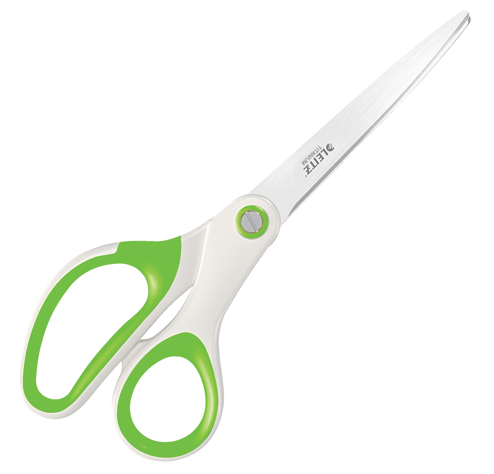 Leitz 53192054 Titanium Scissors, Right or Left Handed Ambidextrous, 6.7 x 1.5 x 15 cm, Office Stationary, Ergonomic Handle, WOW Range, Green