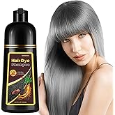 Onilyua Natural Silver Gray Hair Color Shampoo, 16.9 Fl Oz, 3-IN-1 Hair Dye , Nourishing & Dyeing for Men Women Colors in Minutes, Easy to Use