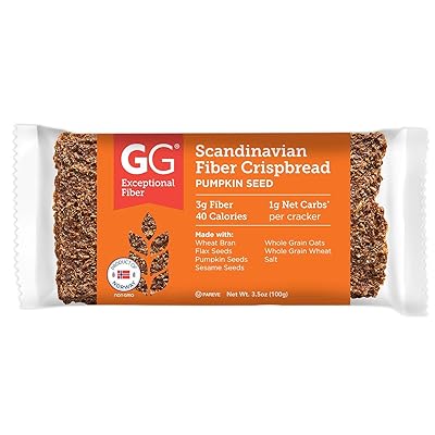 GG Scandinavian Fiber Crispbread, Pumpkin Seed, 3.5 Oz (Pack of 15)