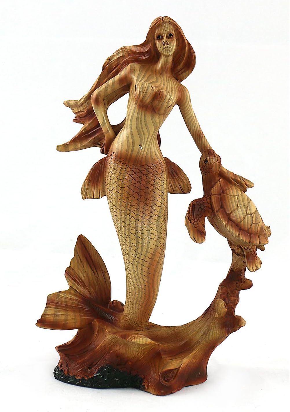 Aquatic Fantasy Collection Woodlike Mermaid Statue