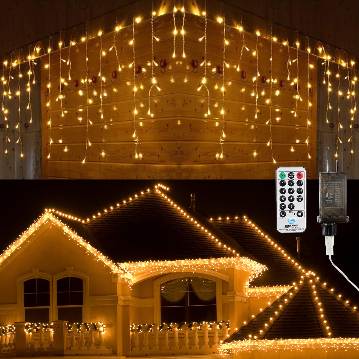 Brizled Icicle Lights, 29ft 360 LED Christmas