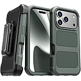 Designed for iPhone 17 Pro Case with Belt Clip Holster, Slim Cover Phone Case for iPhone 17 Pro - Green