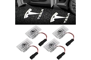 Amliber For Tesla Car Door Lights Logo Projector, Ultra-Bright Car Welcome Door Light, HD Quartz Glass Puddle Lights for Tesla Model 3 S Y X Accessories 2024 (4 pack)
