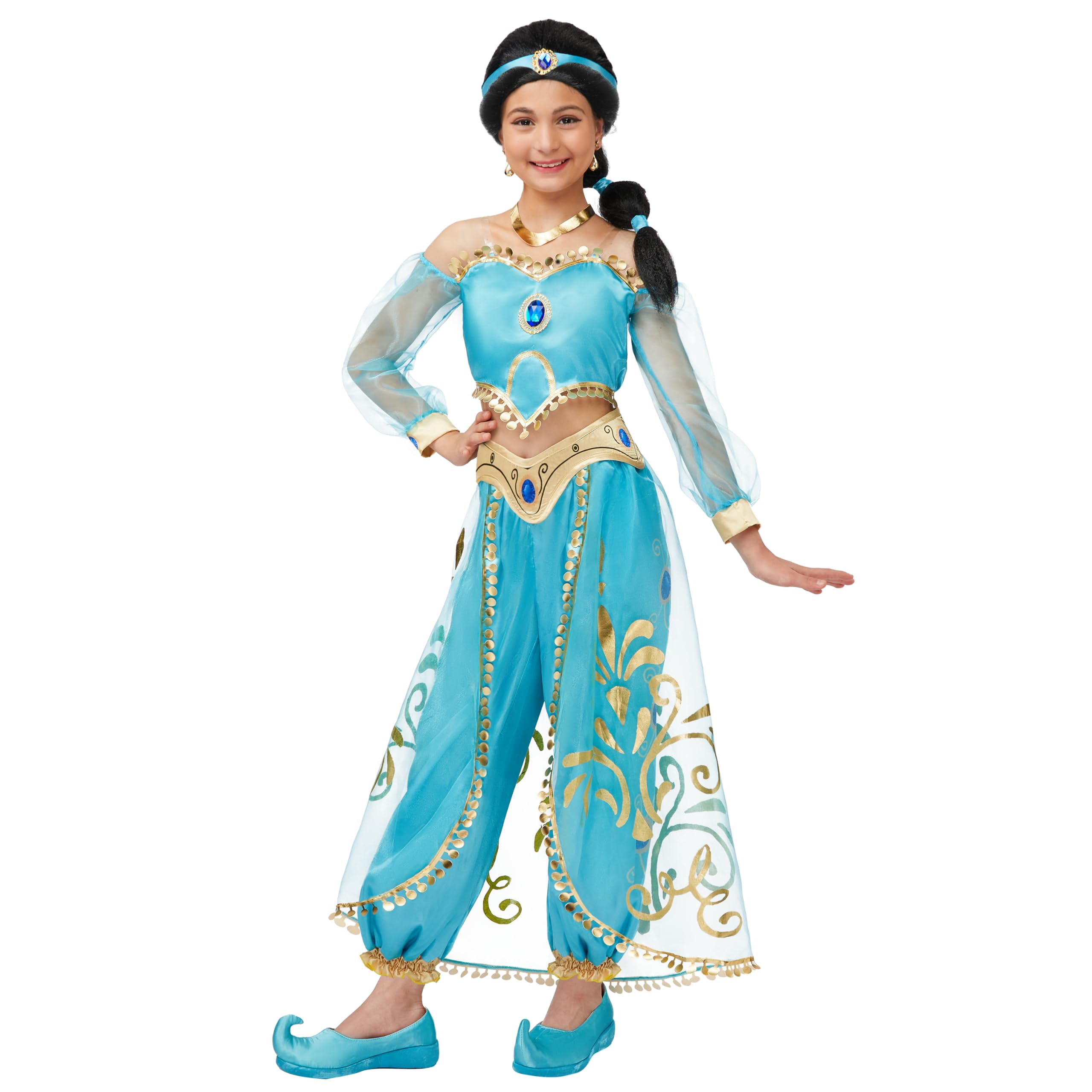 Spooktacular Creations Kids Costumes for Girls, Arabian Princess Costume, Girls Halloween Costume for Role Play Cosplay Parties-M