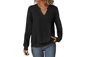 GKBK Womens Sweatshirts Long Sleeve V Neck Tops Fall Winter Basic Casual Lightweight Pullover Shirt