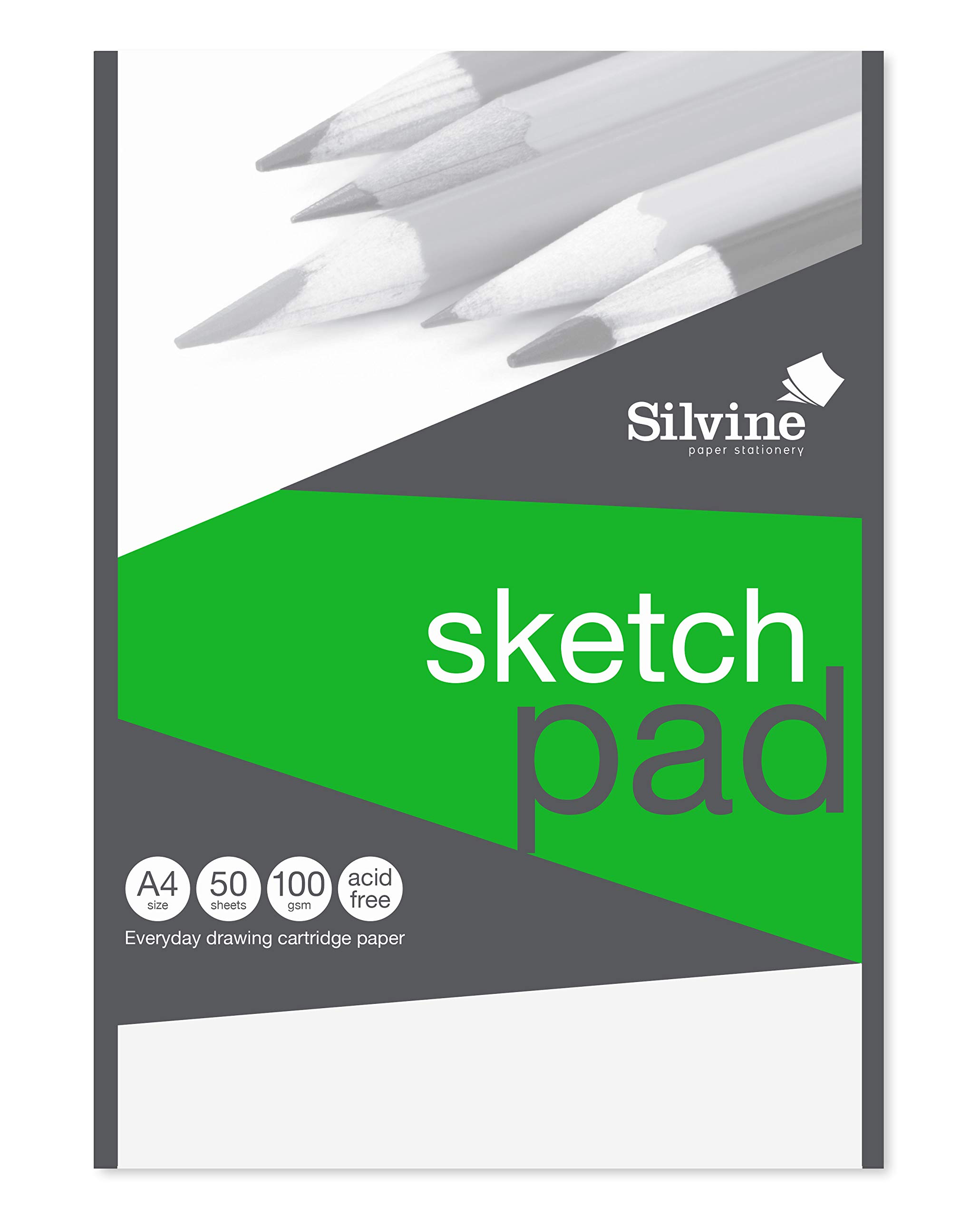 Silvine sketch pad A4 50 sheets 100gsm blank paper