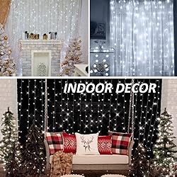 Solhice LED Curtain Lights Outdoor 30ft x10ft Cool