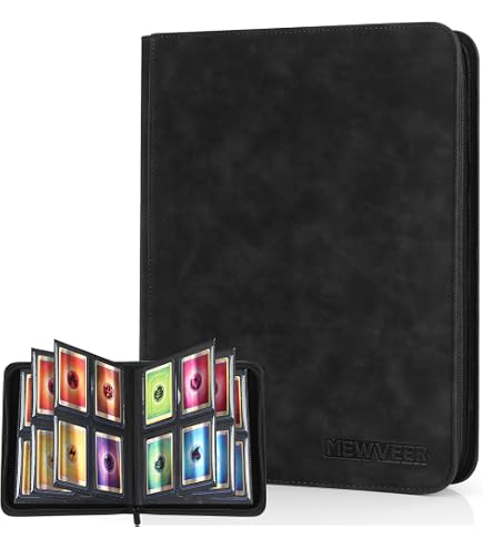 Trading Card Binder 9 Pocket, Zofly Zipper Card Collection Binder