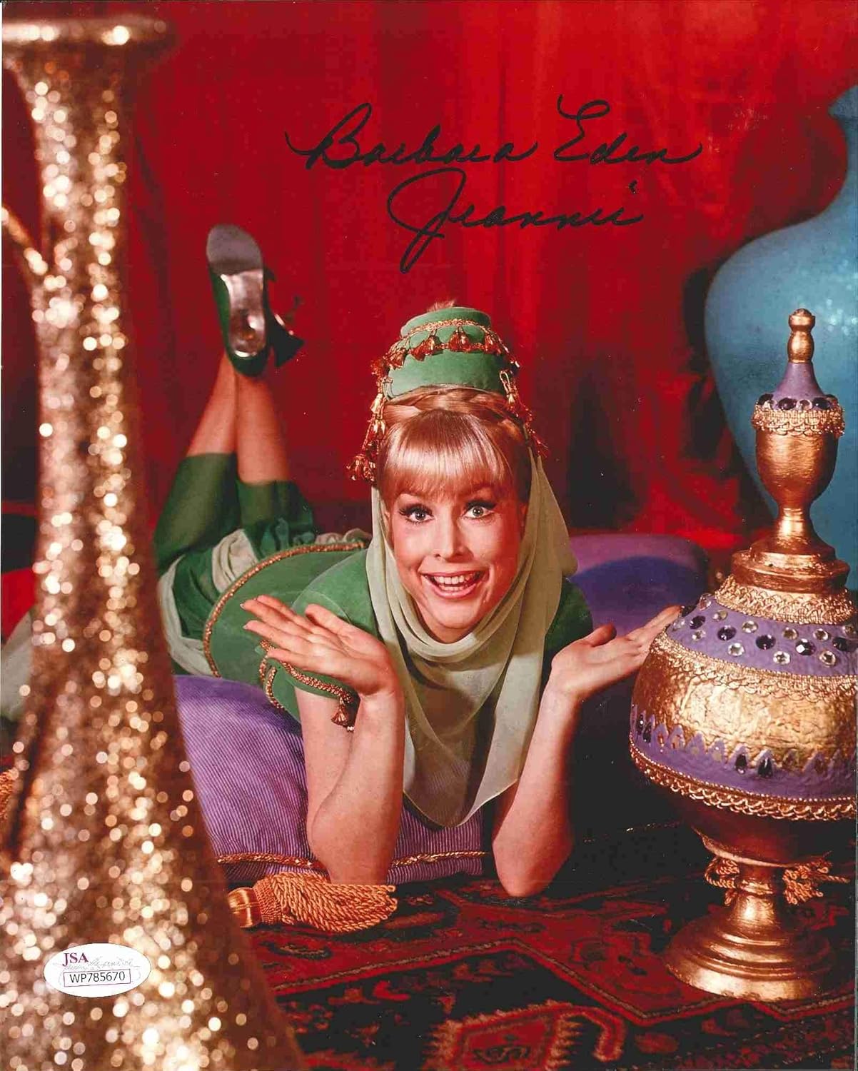 Amazon Co Jp バーバラエデン直筆サイン入り かわいい魔女ジニー 8 X 10フォト光沢 Jsa Coa ホーム キッチン