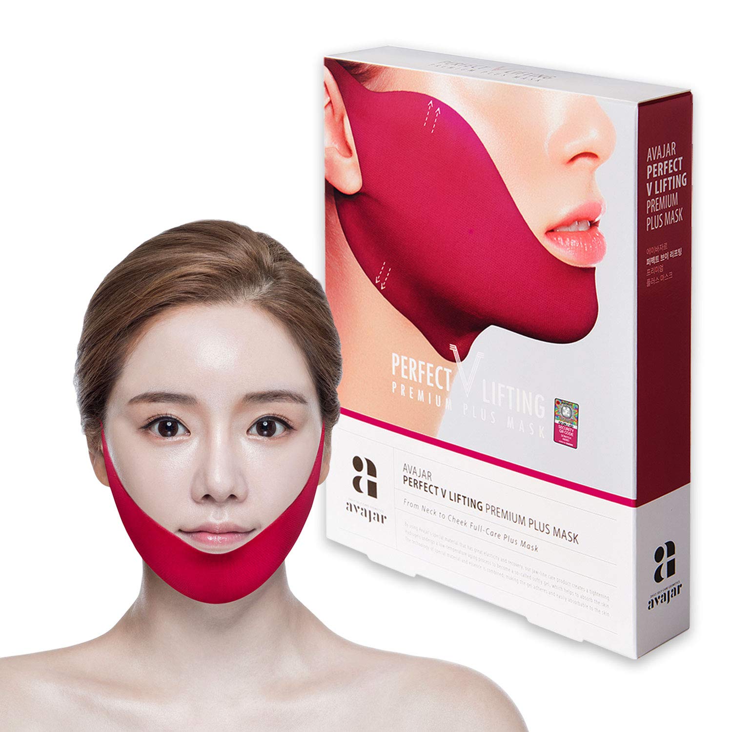 Avajar Perfect V Lifting Premium Plus+ Mask 5pcs - Face Lifting Mask | Neck Slimmer | V Line Mask | Face Slimmer | Chin Strap For Double Chin Remover | V Shaped Slimming Face Mask Double Chin Mask