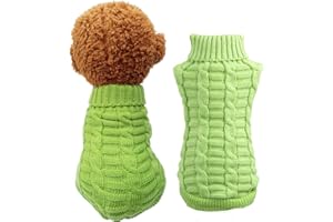 WIZ BBQT Cat Sweater,Turtleneck Knitted Kitten Clothes,Cat Sweaters for Cats only, Sphynx Cat Clothes,Small Dog Sweaters(Green,M)