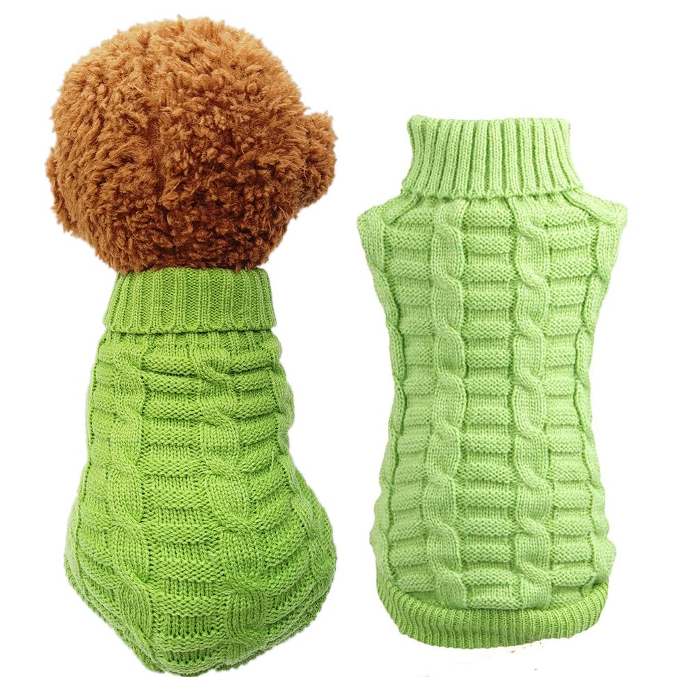 Cat Sweater,Turtleneck Knitted Kitten Clothes,Cat Sweaters for Cats only, Sphynx Cat Clothes,Small Dog Sweaters(Green,XXL)