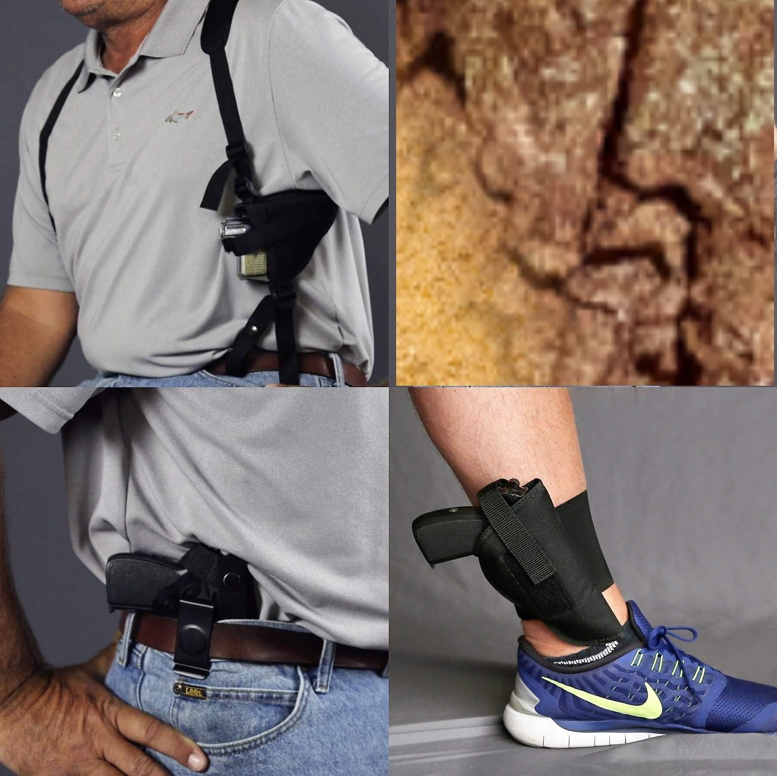 BUY 1 SHOULDER HOLSTER GET AN ANKLE AND CONCEALED FREE FITS BERETTA 92FS 9MM 92A1 INOX 9MM M9A1_22 .22LR FX 509 MID SIZE 9MM W/LASER OK 4" BRL BERSA THUNDER PRO XT FULL SIZE 9MM #3