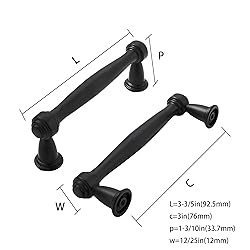 khtumeware 10 Pack 3 Inch(76mm) Matte Black Cabinet
