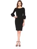 white christmas dresses Calvin Klein Women's Chiffon Bell Sleeve Sheath Dress – Biggybargains main image 0