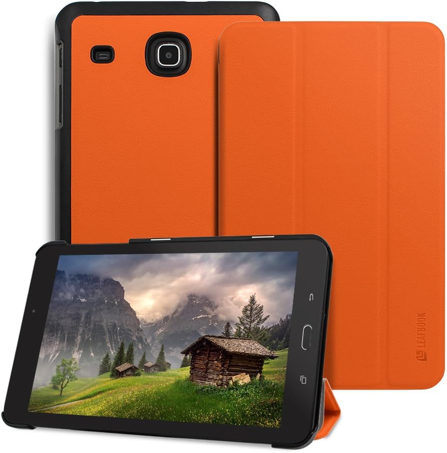Samsung Galaxy Tab E 8.0 Case - Leafbook Samsung Tab E Case Ultra Cover Case for Samsung Galaxy Tab E 8" (Galaxy Tab E Case) SM-T377 4G LTE 8-Inch Samsung Tablet Case, Orange