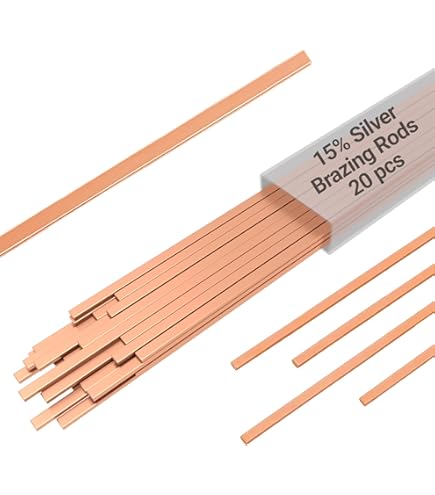 Lot De 20 Tiges De Brasage Argent BCuP-3 - 5% D'argent, 35,6 Cm - Pour Climatisation, Réfrigération, Cuivre