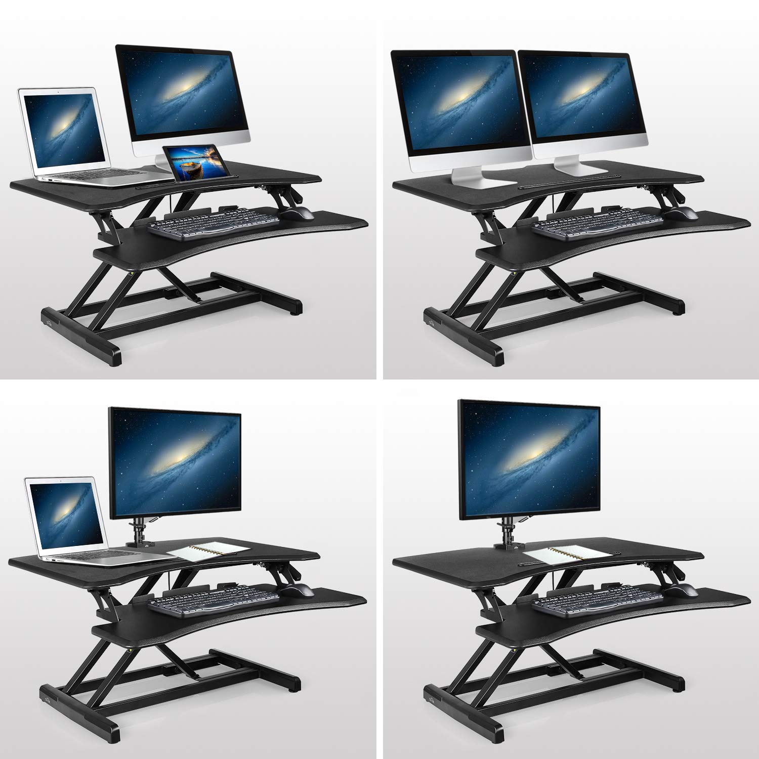 SIMBR Standing Desk Converter fits Dual Monitor, Adjustable to Any