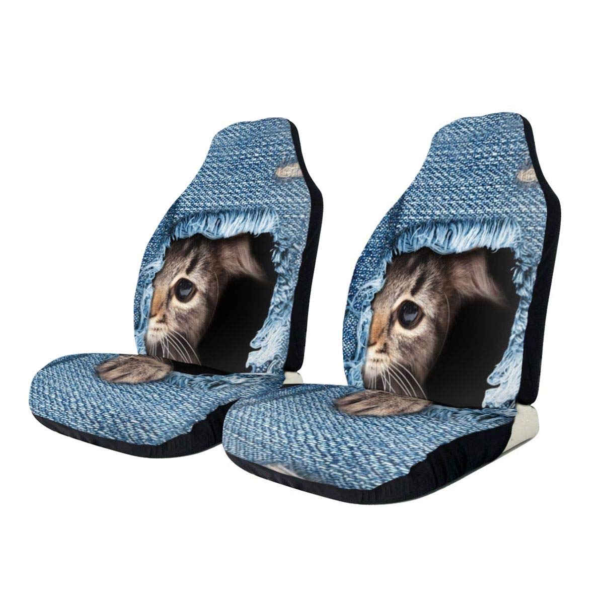 CHILL·TEK Car Seat Covers, Cute Pocket Cat Auto Seat Covers