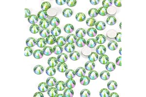 GAVIYE 1440Pcs Light-green Ab Crystal Rhinestones,Glass Flatback Rhinestones Gemstones for Nail Face Makeup Art Crafts Clothes Decoration-(SS20,4.8mm,Light-green Ab)