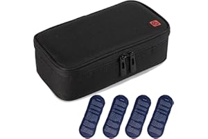 ALLCAMP OUTDOOR GEAR ALLCAMP Insulin Cooler Travel Case for Diabetic Organize Medication with 4 Ice Packs Black(9X 4.72x 3.14 inches)