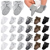 Toulite 12 Pairs Preemie Socks Baby Girls Boys Premature Ruffle Turn Cuff Cotton Sock Hospital NICU for Newborn