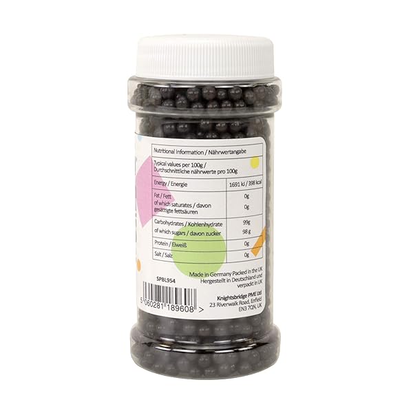 PME BLACK EDIBLE SUGAR PEARLS, 3.5 OUNCE
