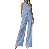 PRETTYGARDEN Women's 2 Piece Sets Summer 2026 Work Clothes Sleeveless Blazer Vest Pants Suits Spring Business Casual Outfits