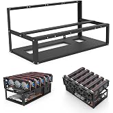 Halearo Graphics Card Holder, 6 GPU Mining Rig Frame Case | Miner Computer Rack with Open Air Design, 81mm GPU Spacing, ATX Support and 4&times;120mm Fan Mounts for Cooling