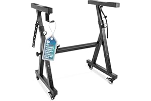 ThePromaster Z-Design Keyboard Stand - 20-34 Inches Adjustable, Portable, Universal, Foam-Padded Arms, Designed Z Style, Digital Music Piano Keyboard Stand - Black