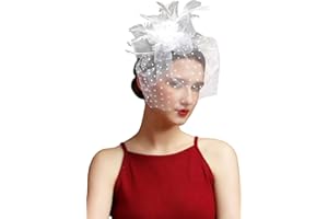 Comott Fascinators Hat Feather Headband Women's Fascinators Tea Party Headwear with Clip Derby Hat for Girls and Women