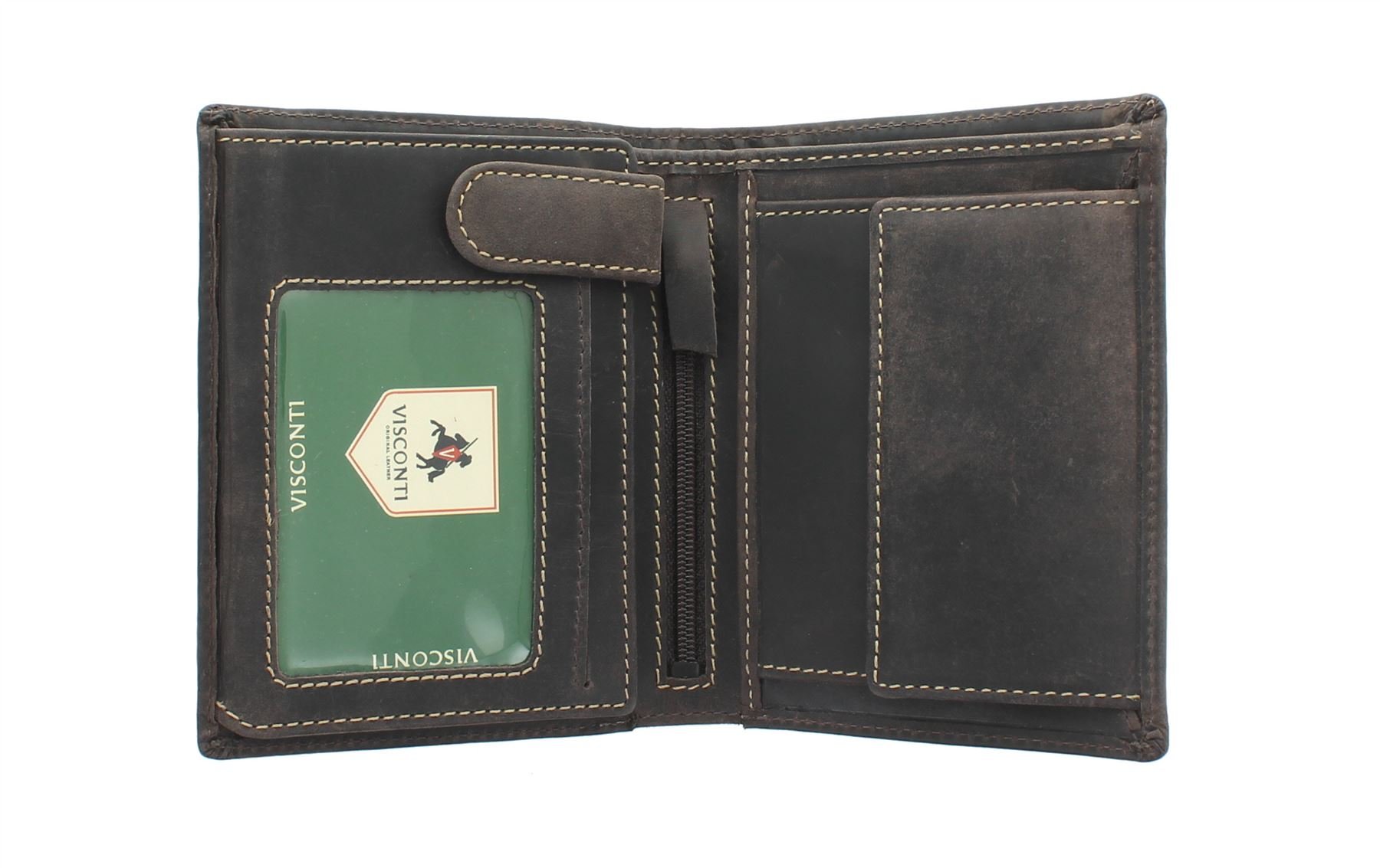 VISCONTI Oiled Leather Rifle Wallet 709 Oil Brown