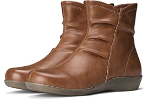 SUEDI Women's Ankle Boots Flat Booties Ruched Casual Short Boots Arch Support Comfortable Walking Boots for Women