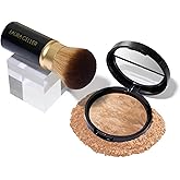 LAURA GELLER NEW YORK Get Glowing Kit (2pc): Baked Balance-n-Glow Illuminating Powder Foundation, Light + Airbrush Kabuki Makeup Brush