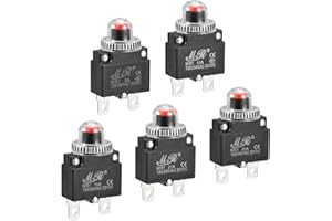 MECCANIXITY Circuit Overload Protector 5A/10A/15A/20A/30A AC125/250V DC32V Push Button Thermal Circuit Breaker for Air Compre