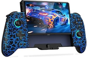 Gammeefy Switch Controller witch Travel Case for Nintendo Switch/OLED, (No Drift, No Deadzone) Hall Effect Joystick Wireless Switch Controller With 9 Lights Color