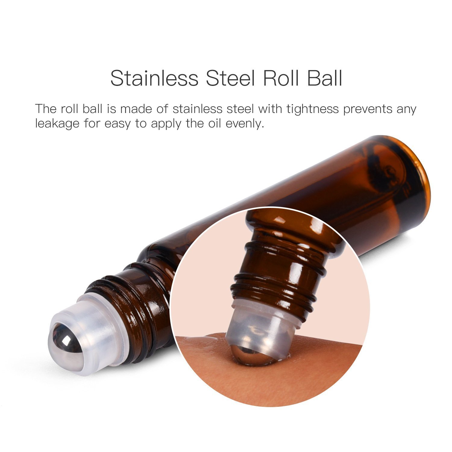 ULG Essential Oil Roller Bottles 10ml Empty Bottles with Stainless Steel Roller Balls