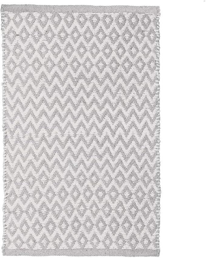 Alfombra de pie de Cama de algodón Gris étnica para Dormitorio de 50 x