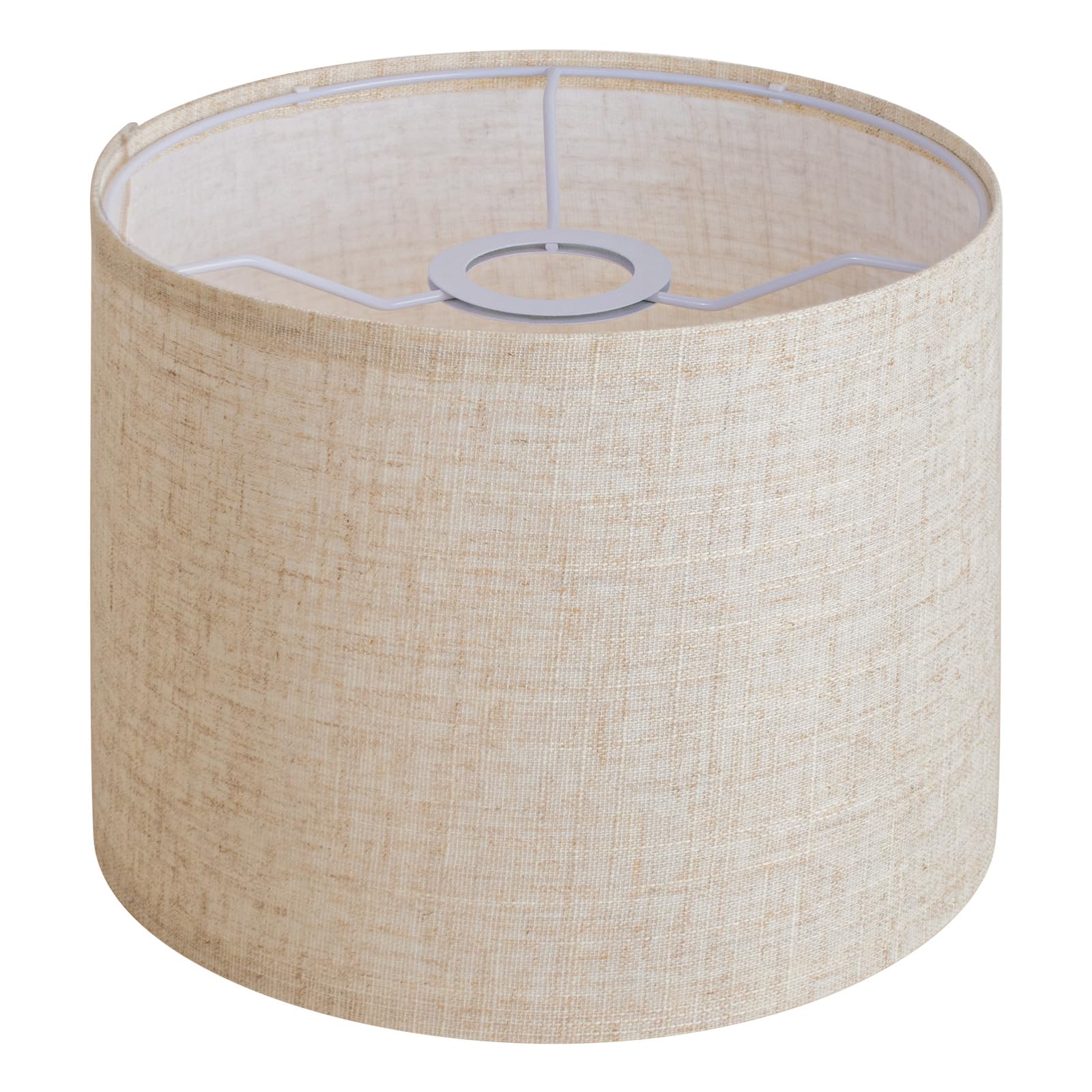 Photo 1 of Beige Linen Small Drum Lampshade, 8.66" Top x 8.66" Bottom x 7.87" High Lamp Shade, Lamp Shade Replacement for Table and Floor Lamps, Pendant Light, Handcrafted Lampshade, Easy Assembly