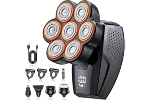 RIEZANTHIC Head Shavers for Bald Men, 7D Electric Razor 10000 RPM High-Speed Mens Head Shaver, LED Display & IPX8 Waterproof for Wet/Dry Use, Fast Rechargeable Shaving Grooming Kit