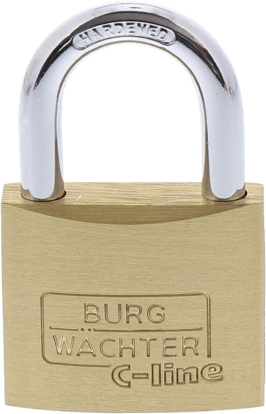 Burg-Wächter Padlock, Set of 3, 4 Keys, Trio 222, Trio 222 40 GL SB, Gold, 6 mm Bügelstärke