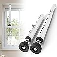 Gadgetzan 1 Pack Window Security Bars Adjustable 11"-18",Portable Small Sliding Window Lock Bar for Child Safety/Anti-Theft,Window safety lock with Rubber Base for Vertical and Horizontal Window-White